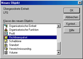 Richtlinienpaket erstellen