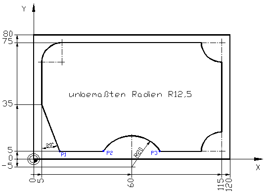 Übungsbeispiel Kontur (G41)