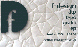 Visitenkarte von f-design