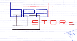 Rohlayout zum Logo des DJ-Store