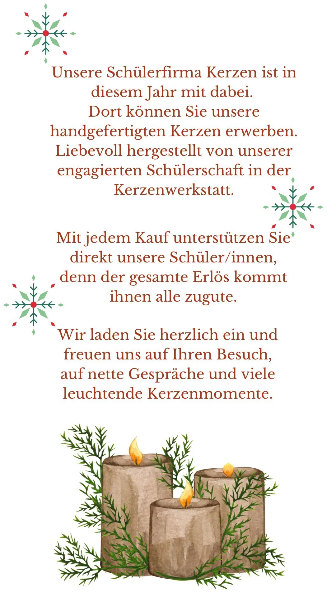 Zweite Seite des Plakates für den Weihnachtsmarkt