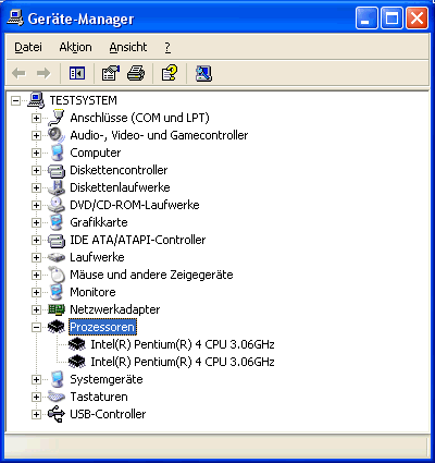Gerätemanager von Windows XP