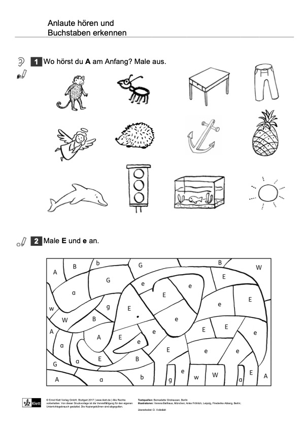 Anlaute hören – Buchstaben erkennen