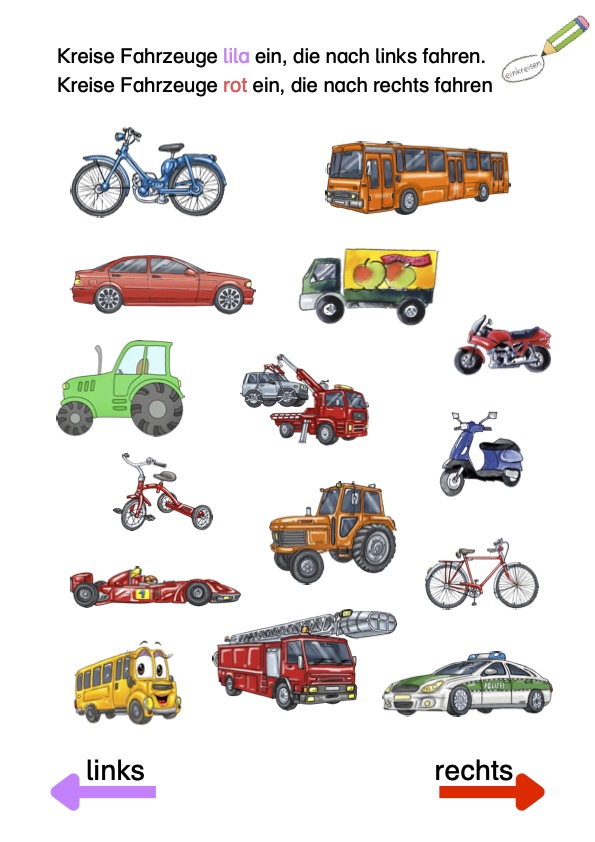 Orientierung im Raum – links, rechts unterscheiden