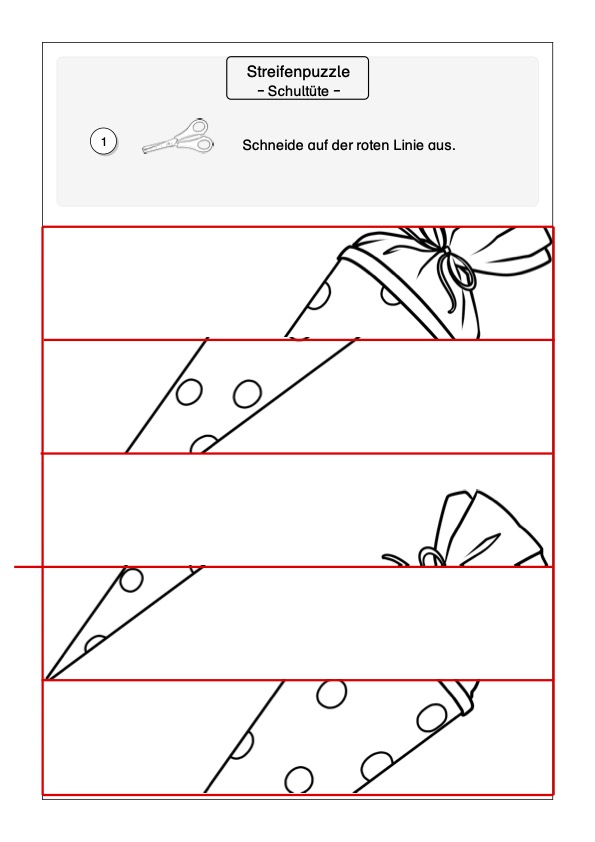 Streifenpuzzle Schultüte