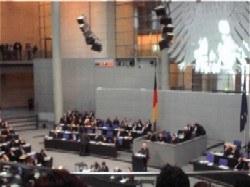 Im Plenarsaal während der Debatte