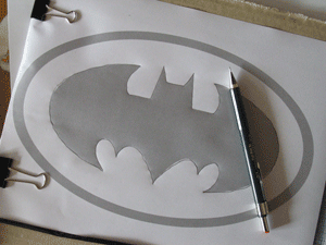 Übertragen der Idee mit Blaupapier auf die Pappe Teil 1