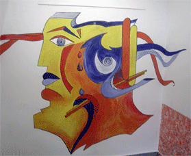 Pinselgraffiti aus der Mittelschule Weixdorf