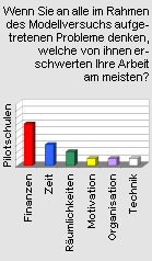 Wenn Sie an alle im Rahmen des Modellversuchs aufgetretenen Probleme denken, welche von ihnen erschwerten Ihre Arbeit am meisten?